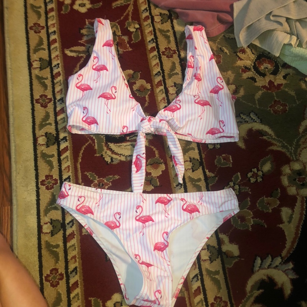 Flamingo bathing suit bikini size Large